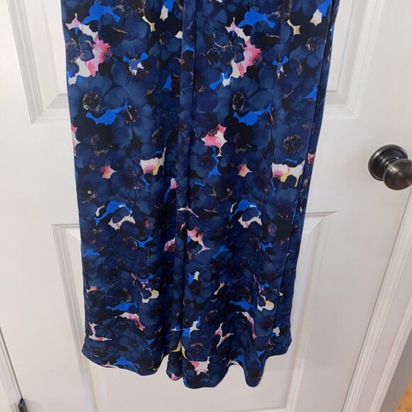 Anthropologie "Seen Worn Kept" Blue Floral V Neck Floral Wide‎ Leg Jumpsuit - 4 - Picture 6 of 14
